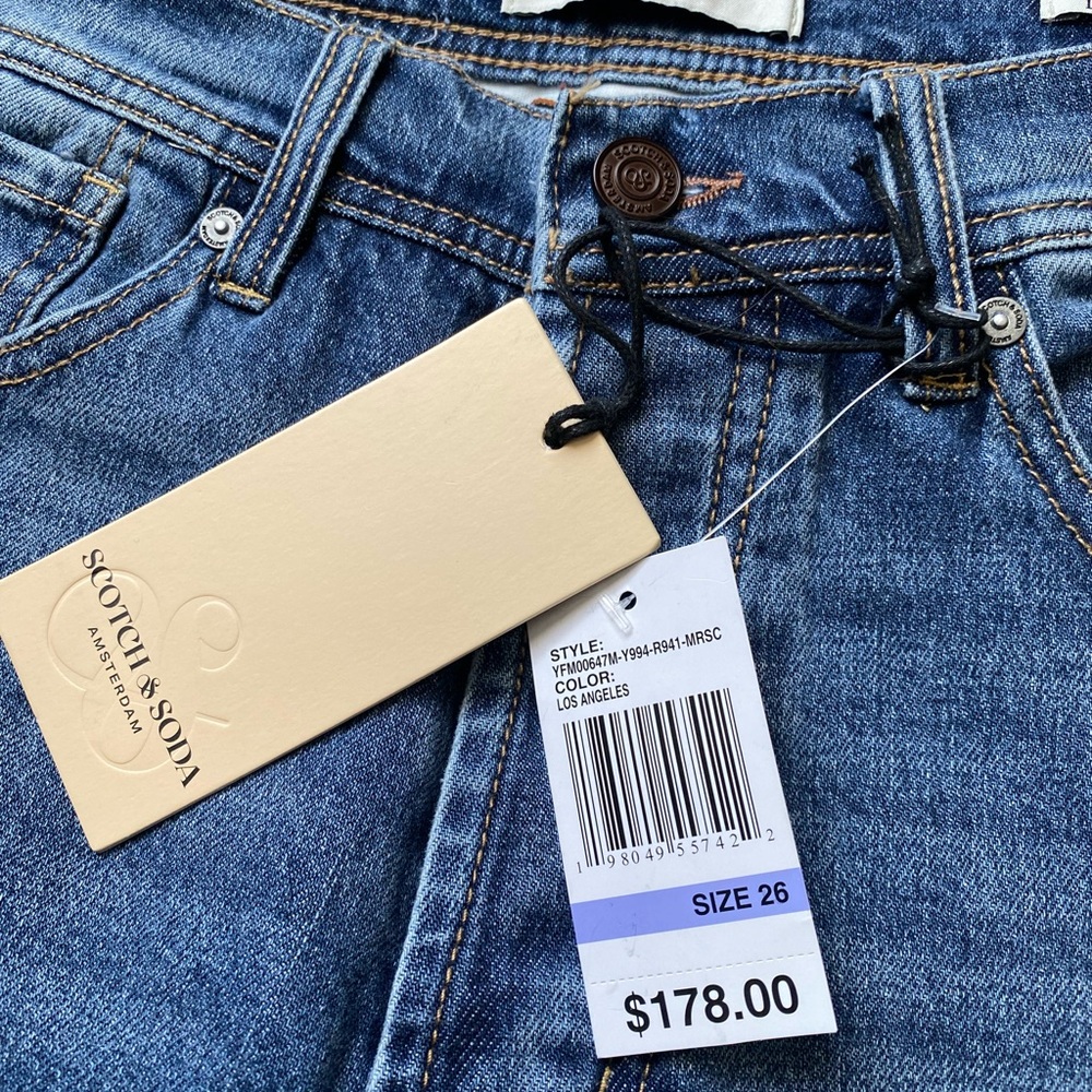 NWT Scotch & Soda The Wave High Rise Cropped Wide Leg Jeans 26 Trendy Light Wash